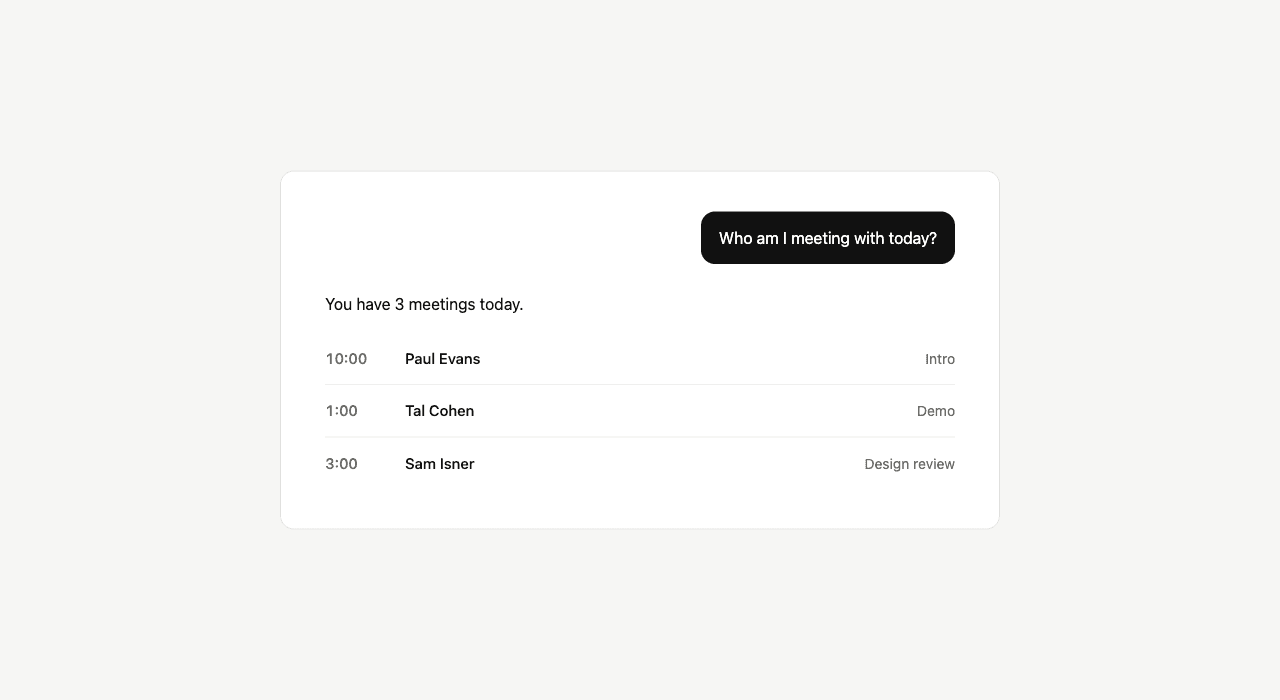 Claude chat window connected to Carly booking page icons via an MCP connection line on a developer's screen