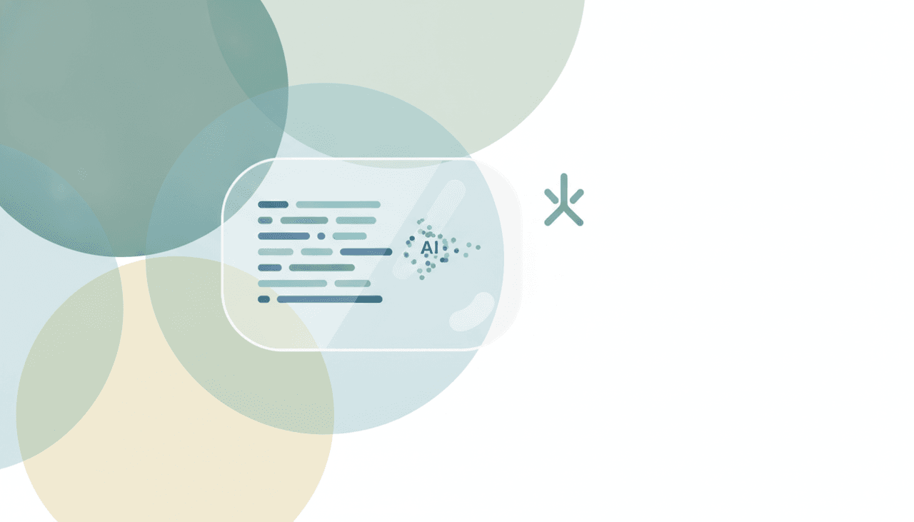 A glass-box app window revealing code inside with a deploy arrow, illustrating a transparent AI coding agent
